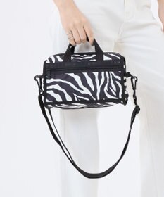 LeSportsac MINI DUFFEL CROSSBODY/クリームブラックゼブラ