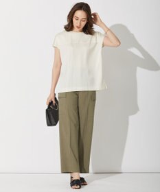 自由区 L 【洗える・ストレッチ素材】リネンヴィスコース ストレッチ カーゴパンツ