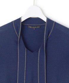 23区 L 【洗える】ウーステッドウール ボウタイ ニット