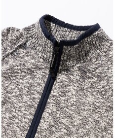 JOSEPH ABBOUD MOUNTAIN 【洗える・イタリア糸使用】 コットンスラブ ニット ブルゾン