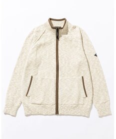 JOSEPH ABBOUD MOUNTAIN 【洗える・イタリア糸使用】 コットンスラブ ニット ブルゾン