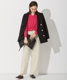 自由区 L 【洗える・ストレッチ素材】リネンヴィスコース ストレッチ カーゴパンツ