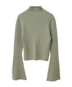 Green Parks ・ｓｗｉｎｇ　ｂｙ　袖パールボタンハイネックニット