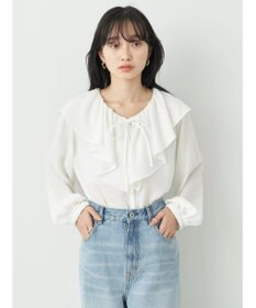 earth music&ecology ラッフルカラーブラウス