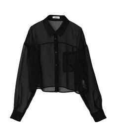 earth music&ecology ソデスリットクロップドシャツ