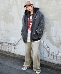 WEGO 【ユニセックス着用ITEM/MLサイズ展開】ワーカーズボアフードブルゾン