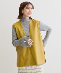 Green Parks ・ｓｗｉｎｇ　ｂｙ　袖パールボタンハイネックニット