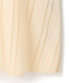 UNFILO ストライプレース 2WAY パフスリーブブラウス