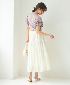 Feroux 【洗える】フリルスリーブハイネック プルオーバー