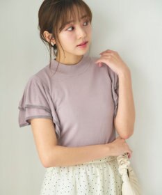 Feroux 【洗える】フリルスリーブハイネック プルオーバー