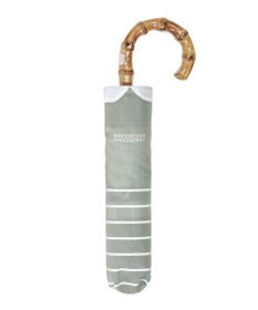 MOONBAT MACKINTOSH PHILOSOPHY(マッキントッシュ フィロソフィー) Cleric collar ボーダー 竹手元 雨傘 折りたたみ傘