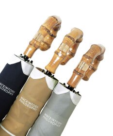 MOONBAT MACKINTOSH PHILOSOPHY(マッキントッシュ フィロソフィー) Cleric collar ボーダー 竹手元 雨傘 折りたたみ傘