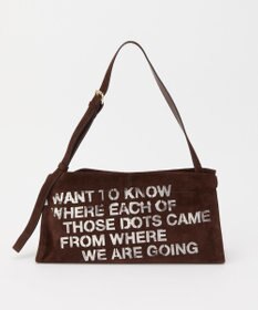 russet ステンシルデザインスエード横長ショルダーバッグ(CE-1640)