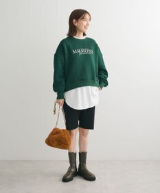 Green Parks ショート丈キルトロゴプルオーバー