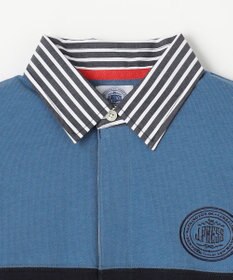 J.PRESS KIDS 【140-170cm】襟ストライプ ブロッキングポロシャツ