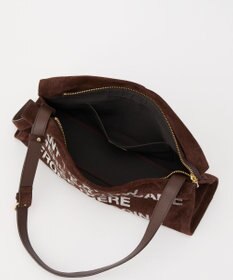 russet ステンシルデザインスエード横長ショルダーバッグ(CE-1640)