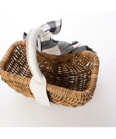 UNBILLION perche アラログ×姫路レザーフラップ付きカゴバッグ