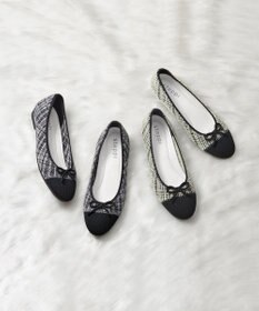 steppi 【WEB・一部店舗限定/洗える】ツイード柄 ラウンド バレエ パンプス