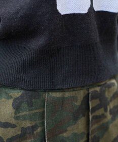 WEGO オープンショルダーナンバリングニット