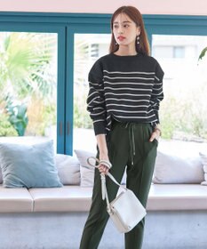 Tiaclasse 【洗える】裏ベロアジョーゼットジョグパンツ