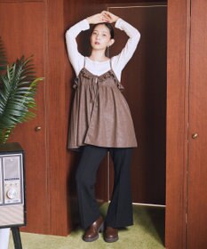 earth music&ecology フェイクレザーキャミチュニック