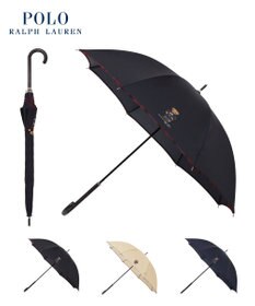 MOONBAT 【WEB限定】POLO RALPH LAUREN（ポロ ラルフローレン）ポロベア×チェックパイピング 無地 FLAG BEAR 長傘 8本骨