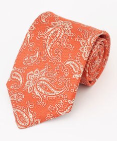 J.PRESS MEN ペイズリーハンドプリント ネクタイ オレンジ系6