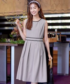 Tiaclasse 【洗える】配色スカラップレースワンピース