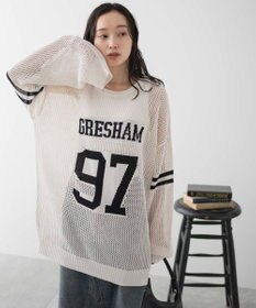 WEGO ロゴメッシュジャガードニット