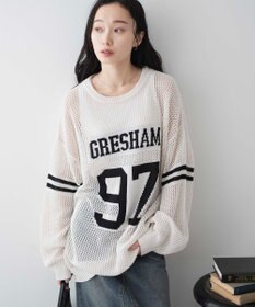 WEGO ロゴメッシュジャガードニット