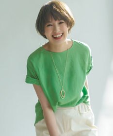 ANY 【手洗い可】ヨーロピアンリネンツイストスリーブブラウス