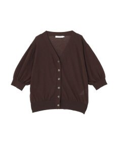 AMERICAN HOLIC 5分袖シアーVネックニットカーディガン