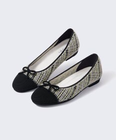 steppi 【WEB・一部店舗限定/洗える】ツイード柄 ラウンド バレエ パンプス