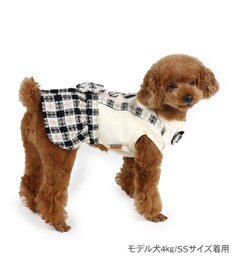 PET PARADISE スヌーピー 黒ツイード スカートつなぎ  小型犬