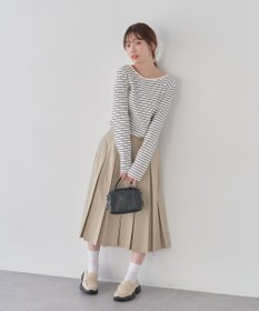 earth music&ecology ランダムチェーンリブバックレースプルオーバー