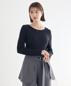 earth music&ecology ランダムチェーンリブバックレースプルオーバー