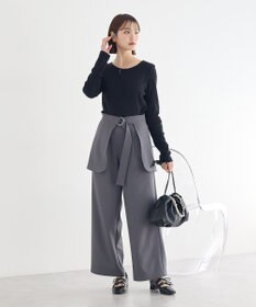 earth music&ecology ランダムチェーンリブバックレースプルオーバー