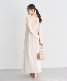 earth music&ecology ランダムチェーンリブバックレースプルオーバー