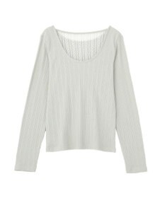 earth music&ecology ランダムチェーンリブバックレースプルオーバー