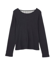 earth music&ecology ランダムチェーンリブバックレースプルオーバー