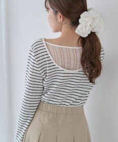 earth music&ecology ランダムチェーンリブバックレースプルオーバー