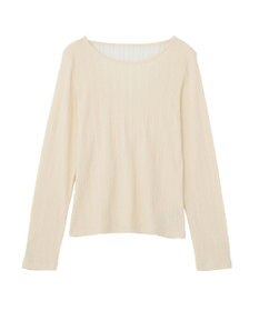 earth music&ecology ランダムチェーンリブバックレースプルオーバー