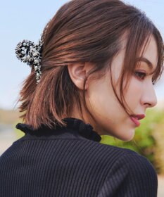 Tiaclasse ツイードパールクリップ