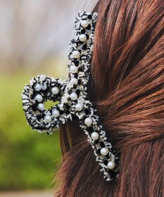 Tiaclasse ツイードパールクリップ