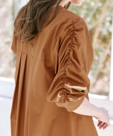 Tiaclasse L 【洗える】ギャザーパフスリーブチュニックブラウス