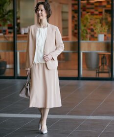 自由区 【XSサイズ～/洗える】ダブルフェイススーティング ノーカラージャケット