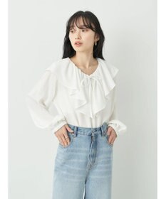 earth music&ecology ラッフルカラーブラウス