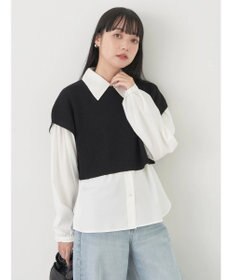 earth music&ecology ＳＥＴ２点ニットベスト＋シャツ
