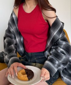 WEGO 【カップ付きインナー/SMサイズ展開】なちゅ盛れカップインアメスリタンク