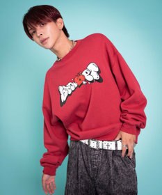 WEGO 【ユニセックス着用ITEM/MLサイズ展開】ハートモチーフプルオーバー